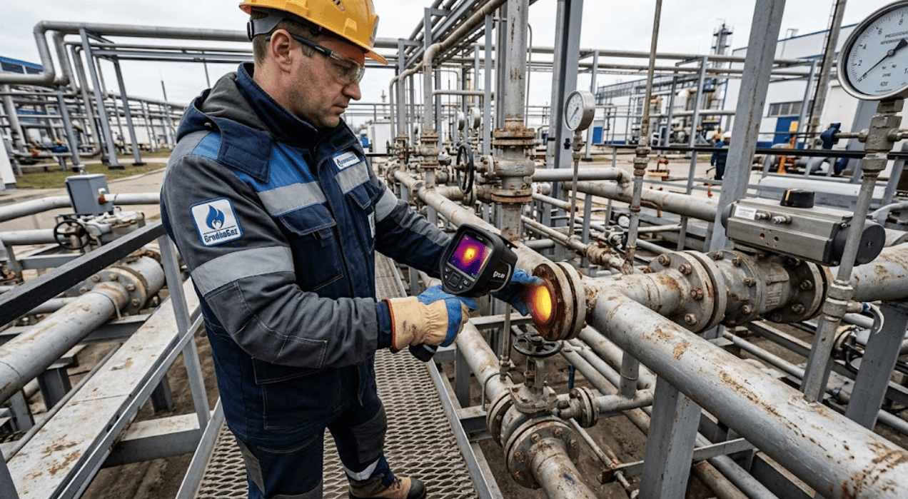 Поиск утечки газа на предприятии в Минске
