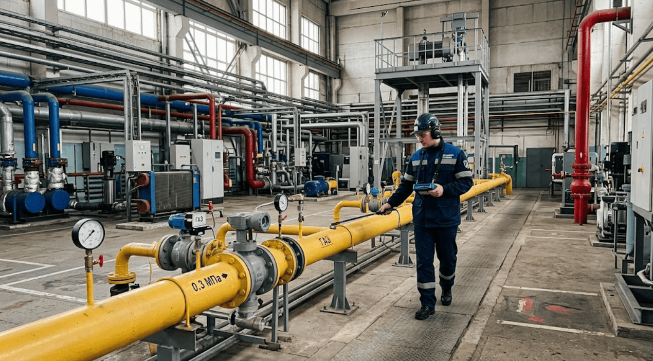 Поиск утечки газа на производственном объекте в Минске